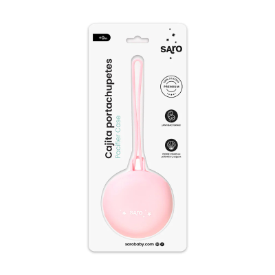 Saro Caixa Porta Chupeta Silicone Rosa Claro | Farmácia d'Arrábida