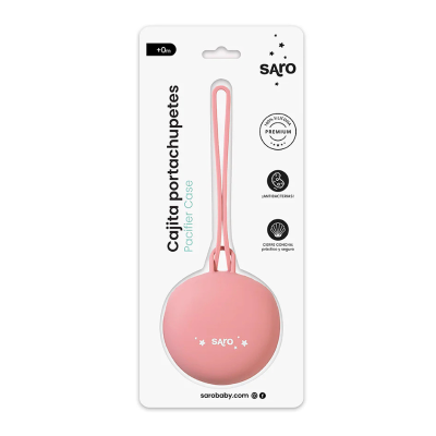 Saro Caixa Porta Chupeta Silicone Rosa | Farmácia d'Arrábida