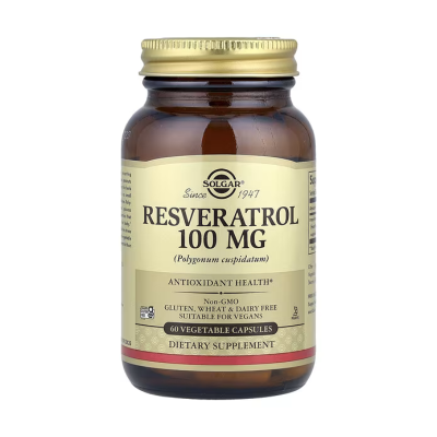 0033984023352 Solgar Resveratrol 100mg 60 Cápsulas | Beleza, Coração e Circulação