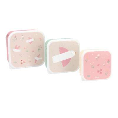 8434149466458 Tutete Lancheiras Blossom Birds 3 Unidades | Caixas Snacks Infantil BPA Free