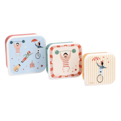 8434149530364 Tutete Lancheiras Circus Show 3 Unidades | Caixas Snacks Infantil BPA Free