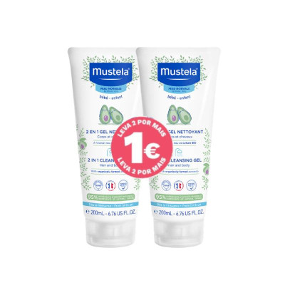 Mustela Bebé 2 em 1 Gel Lavante Corpo e Cabelo 2x200ml