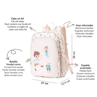 Tutete Mochila Escolar Média c/ Porta Chaves The Wooden Boy 39cm | Farmácia d'Arrábida