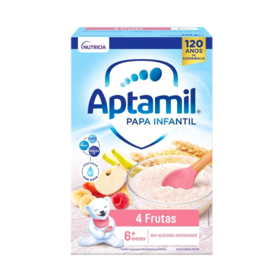 7306597 Aptamil Papa Láctea 4 Frutas 225g +6 Meses | Preparar com Leite