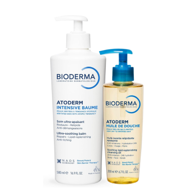 7549139 Bioderma Pack Atoderm Intensive Baume 500ml + Óleo Duche 200ml | Pele Atópica