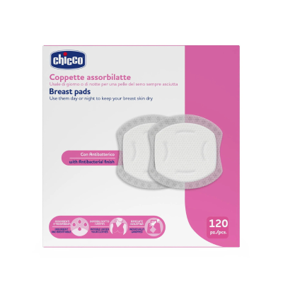7618082 Chicco Discos Absorventes Antibacterianos x120 | Amamentação