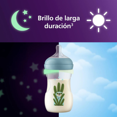 Philips Avent Biberão Natural Response Noturno 260ml + Chupeta 0-6M | Farmácia d'Arrábida