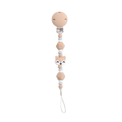 8424568143788 Saro Porta Chupeta Silicone Foxy Bege +0M