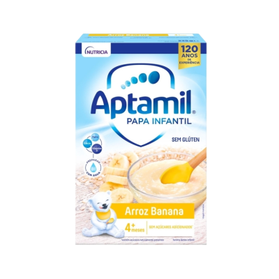 7306589 Aptamil Papa Láctea s/ Glúten Arroz Banana 225g +6 Meses | Preparar com Leite