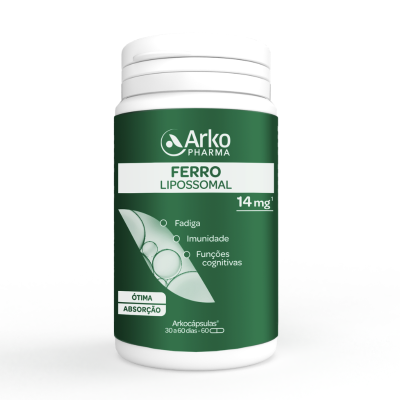 7618967 Arkocápsulas Ferro Lipossomal x60 Cápsulas | Fadiga + Anemia +6 Anos