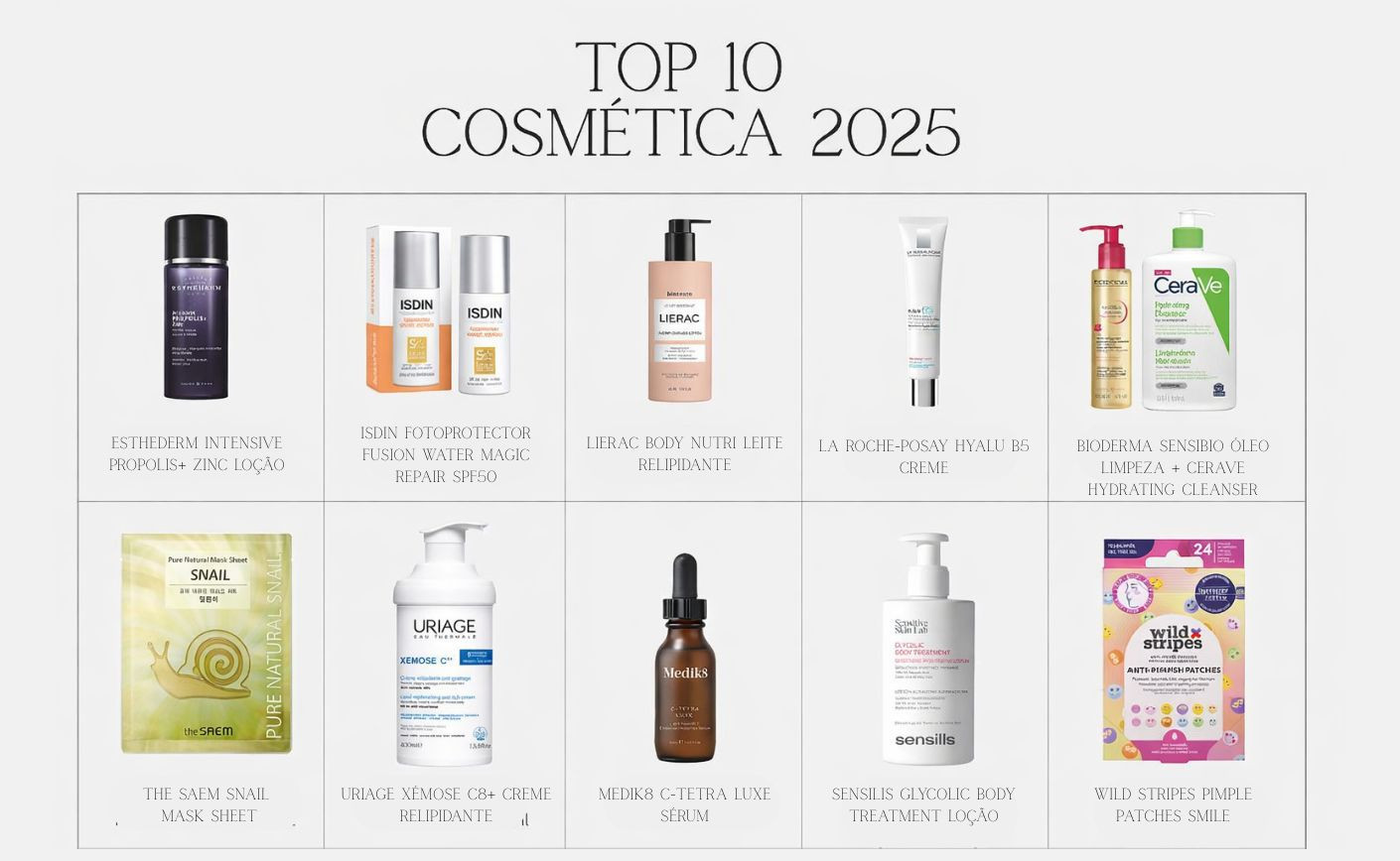 O melhor da Cosmética em 2025: Top 10 dos produtos mais procurados do ano
